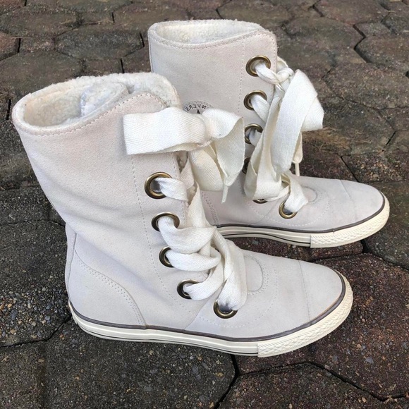 Converse Shoes - (Women’s 6) Converse Women's Beverley Tan Lace Up Mid Calf Winter Boots 👢
